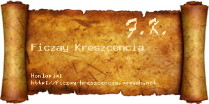 Ficzay Kreszcencia névjegykártya